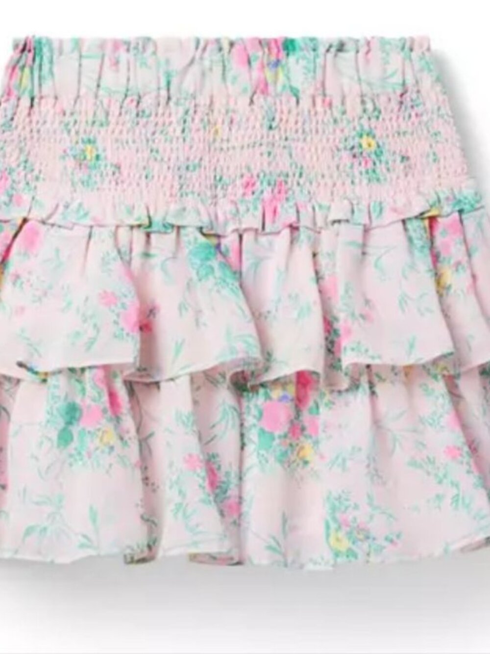 Janie And Jack The Hailey Smocked Girls Floral Ruffle Tiered Skirt Pink Size 16